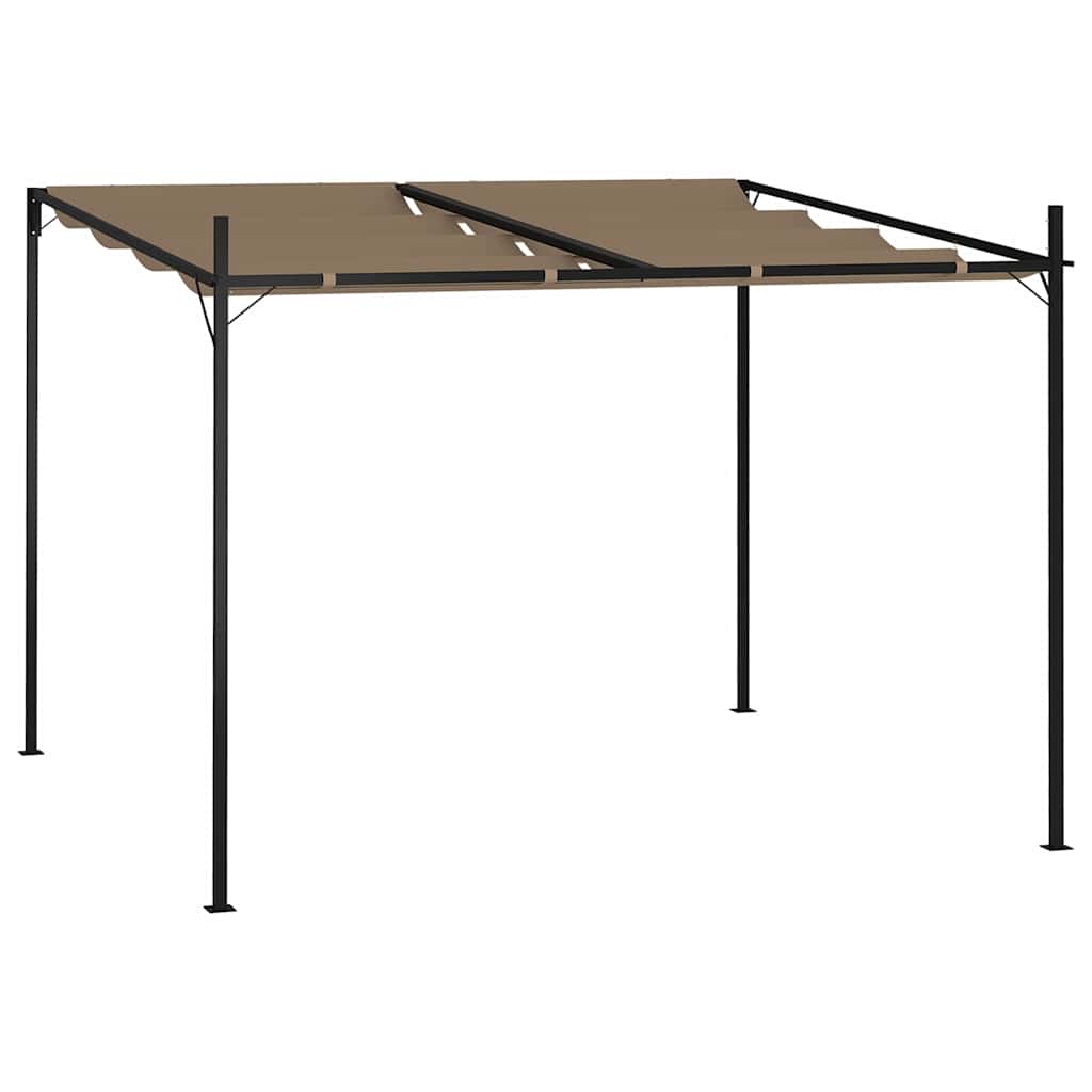 Κιόσκι με Πτυσσόμενη Οροφή Taupe 300 x 300 x 233 εκ.