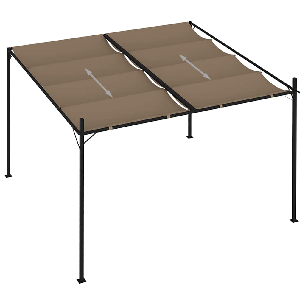 Κιόσκι με Πτυσσόμενη Οροφή Taupe 300 x 300 x 233 εκ.