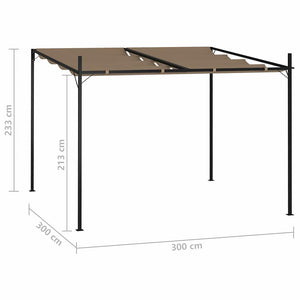 Κιόσκι με Πτυσσόμενη Οροφή Taupe 300 x 300 x 233 εκ.
