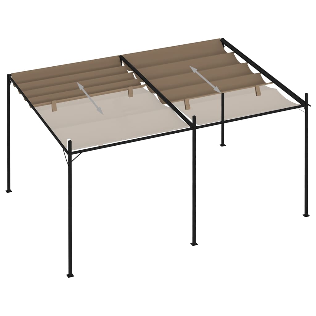 Κιόσκι με Πτυσσόμενη Οροφή Taupe 400 x 300 x 233 εκ.
