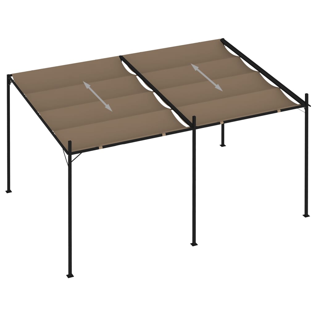 Κιόσκι με Πτυσσόμενη Οροφή Taupe 400 x 300 x 233 εκ.