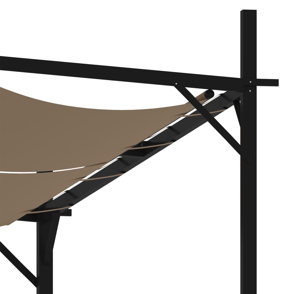 Κιόσκι με Πτυσσόμενη Οροφή Taupe 400 x 300 x 233 εκ.