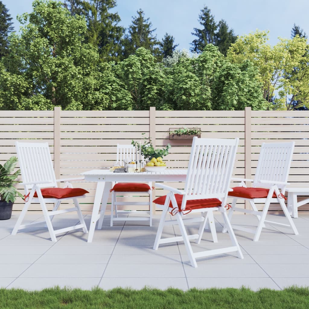 Μαξιλάρια Καρέκλας 4 τεμ. Κόκκινα 40 x 40 x 7 εκ. Υφασμάτινα - Pakobazaar