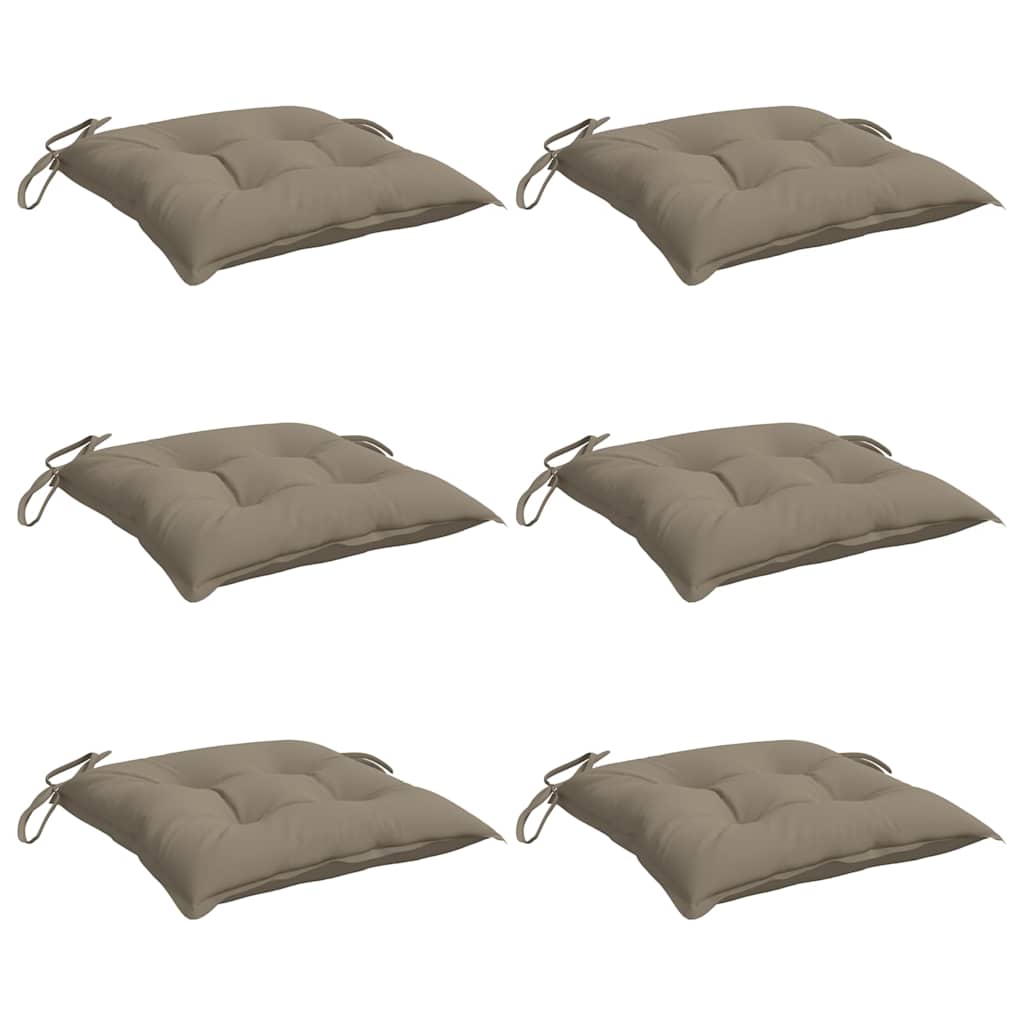 Μαξιλάρια Καρέκλας Κήπου 6 τεμ. Taupe 40x40x7 εκ. Υφασμάτινα