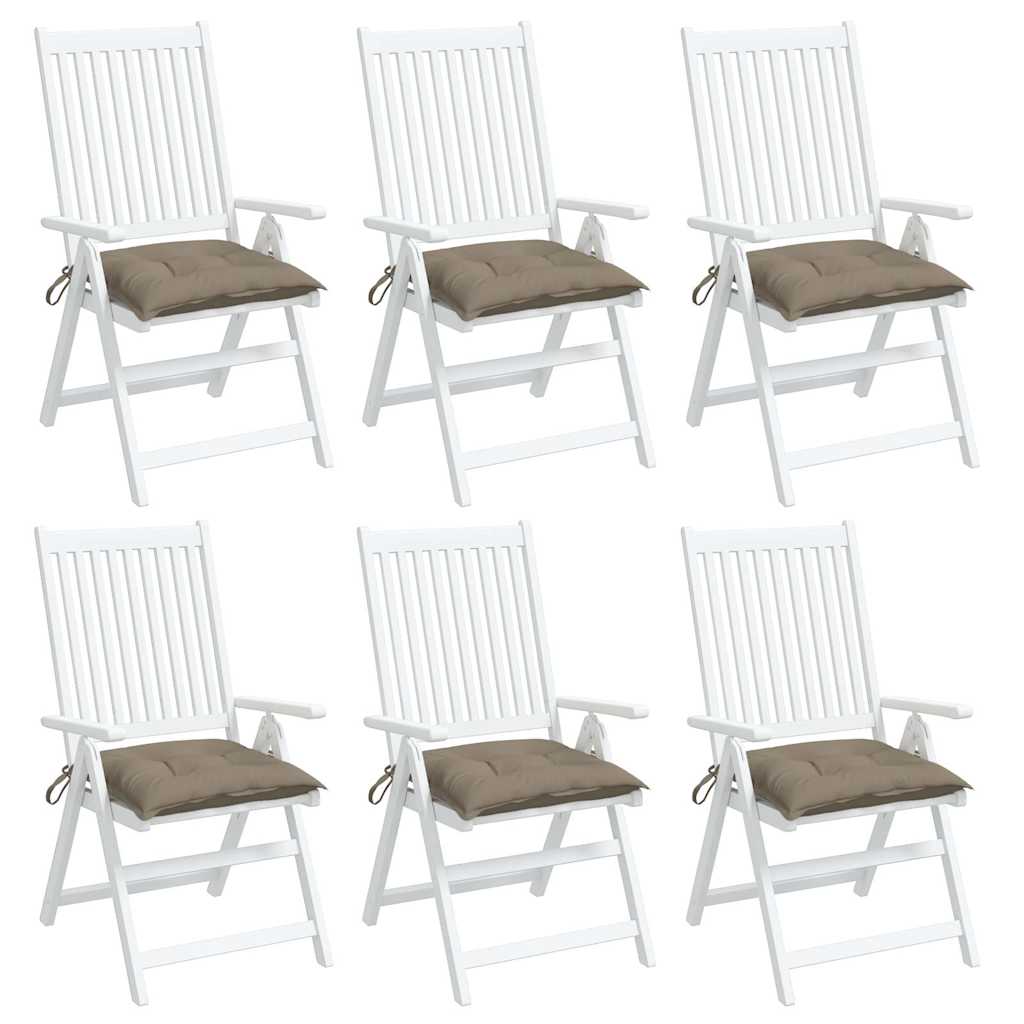 Μαξιλάρια Καρέκλας Κήπου 6 τεμ. Taupe 40x40x7 εκ. Υφασμάτινα