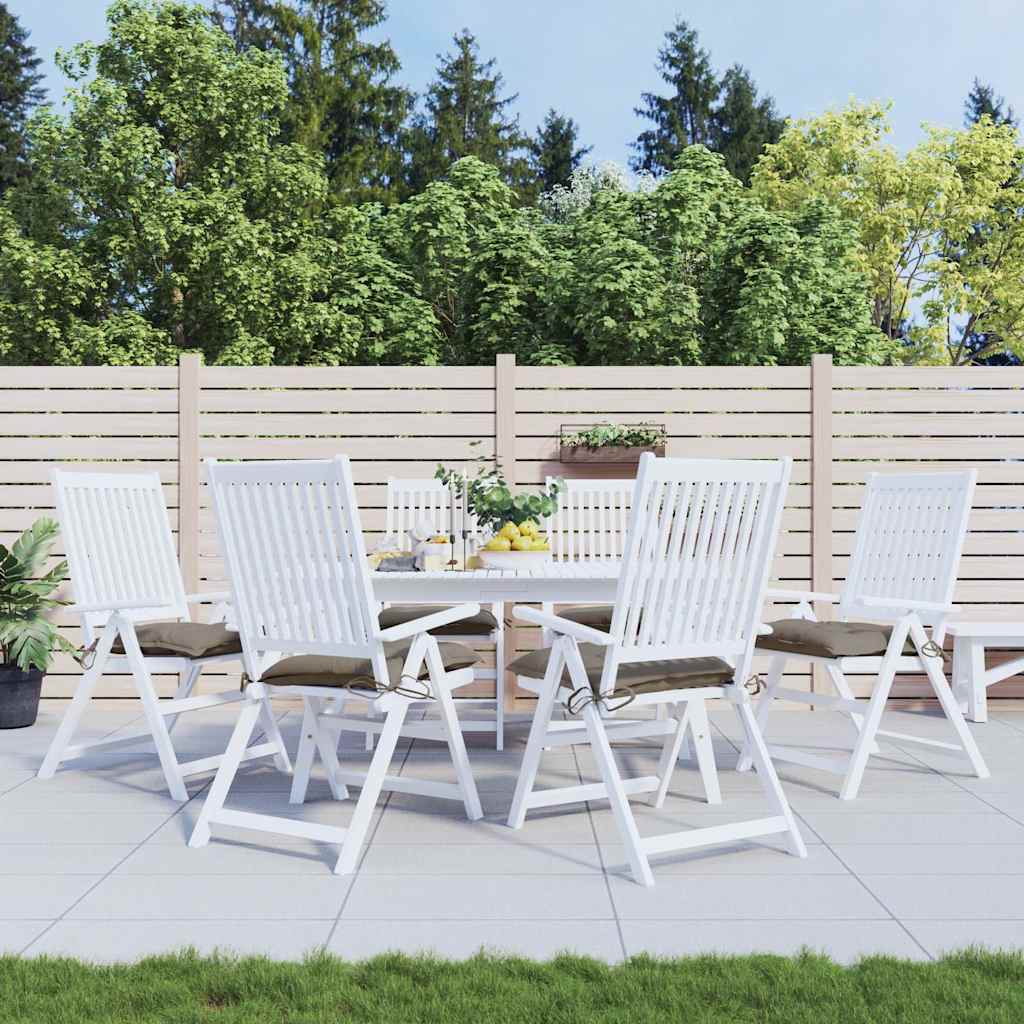 Μαξιλάρια Καρέκλας Κήπου 6 τεμ. Taupe 40x40x7 εκ. Υφασμάτινα