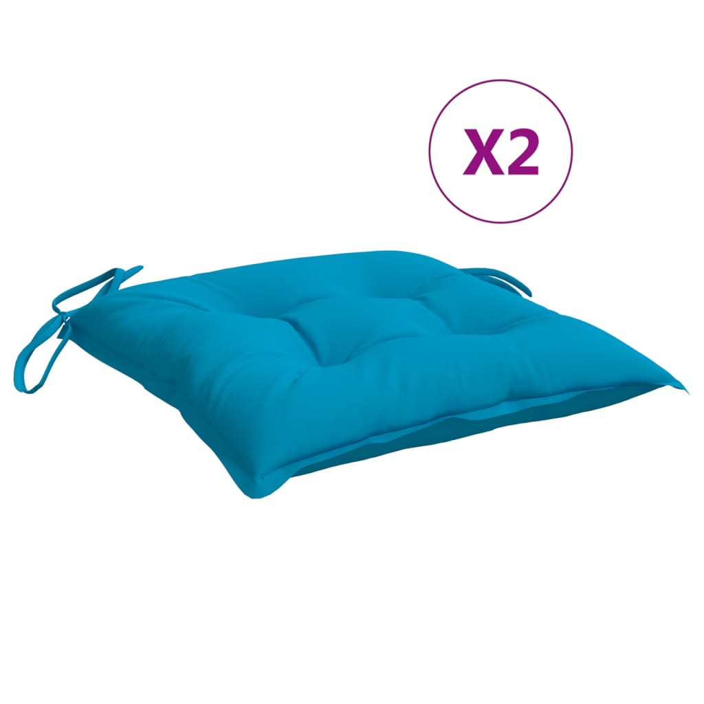 Μαξιλάρια Καρέκλας 2 τεμ. Αν. Μπλε 50 x 50 x 7 εκ. Υφασμάτινα