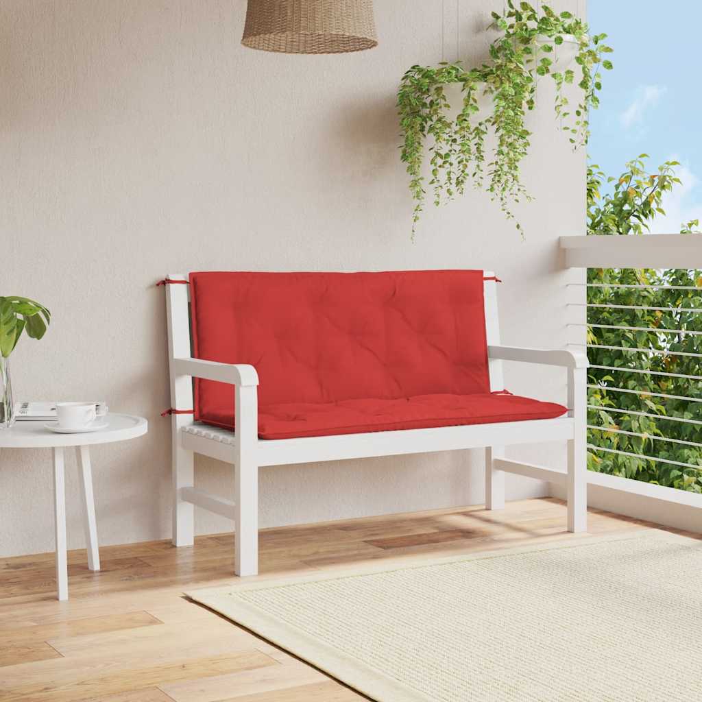 Μαξιλάρι Πάγκου Κήπου Κόκινο 120x(50+50)x7 εκ. Ύφασμα Oxford