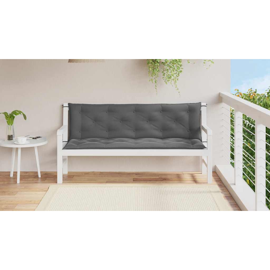 Μαξιλάρι Πάγκου Κήπου Ανθρακί 150x(50+50)x7 εκ. Ύφασμα Oxford