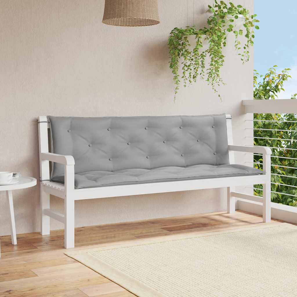 Μαξιλάρι Πάγκου Κήπου Γκρι 150x(50+50)x7 εκ. Ύφασμα Oxford
