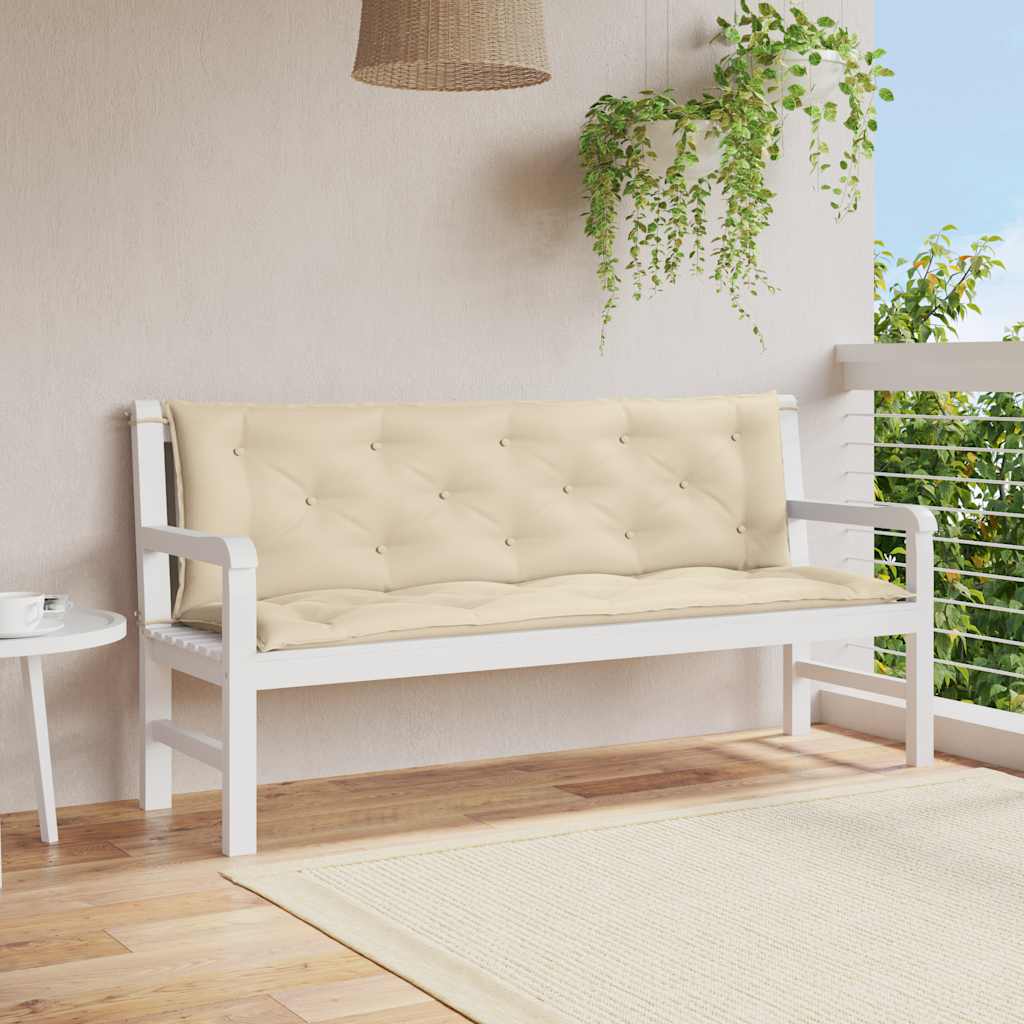 Μαξιλάρι Πάγκου Κήπου Μπεζ 150x(50+50)x7 εκ. Ύφασμα Oxford