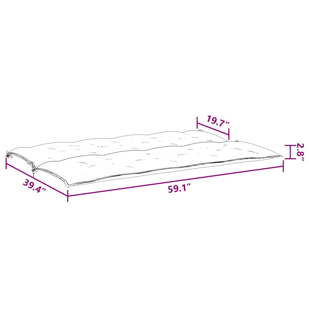 Μαξιλάρι Πάγκου Κήπου Μαύρο 150x(50+50)x7 εκ. Ύφασμα Oxford