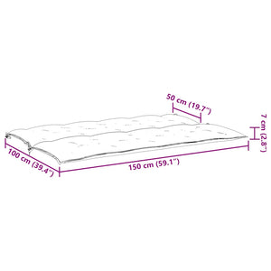 Μαξιλάρι Πάγκου Κήπου Μπλε 150x(50+50)x7 εκ. Ύφασμα Oxford