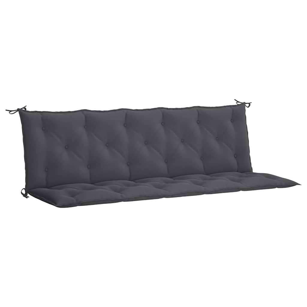 Μαξιλάρι Πάγκου Κήπου Ανθρακί 180x(50+50)x7 εκ. Ύφασμα Oxford