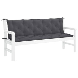 Μαξιλάρι Πάγκου Κήπου Ανθρακί 180x(50+50)x7 εκ. Ύφασμα Oxford