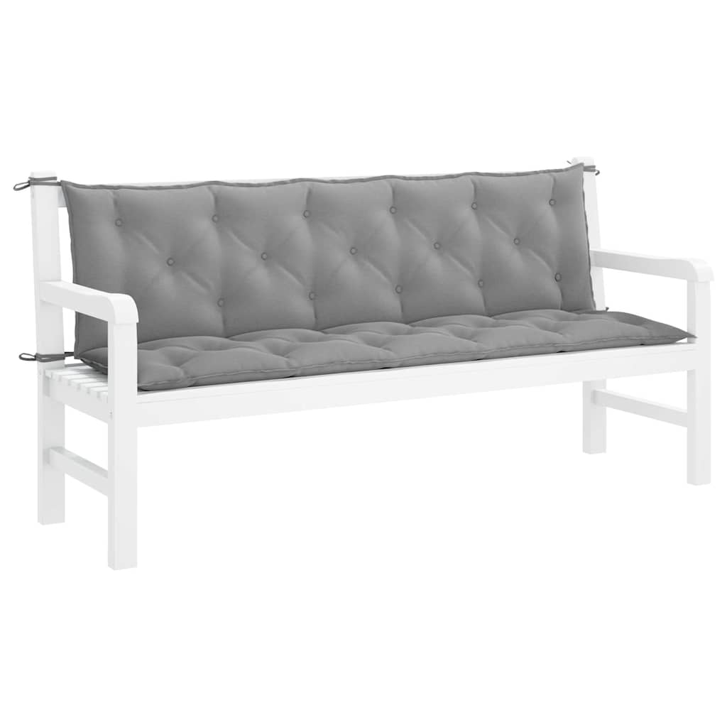 Μαξιλάρι Πάγκου Κήπου Γκρι 180x(50+50)x7 εκ. Ύφασμα Oxford