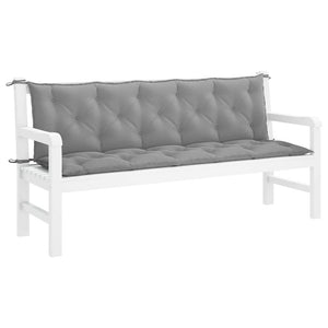 Μαξιλάρι Πάγκου Κήπου Γκρι 180x(50+50)x7 εκ. Ύφασμα Oxford