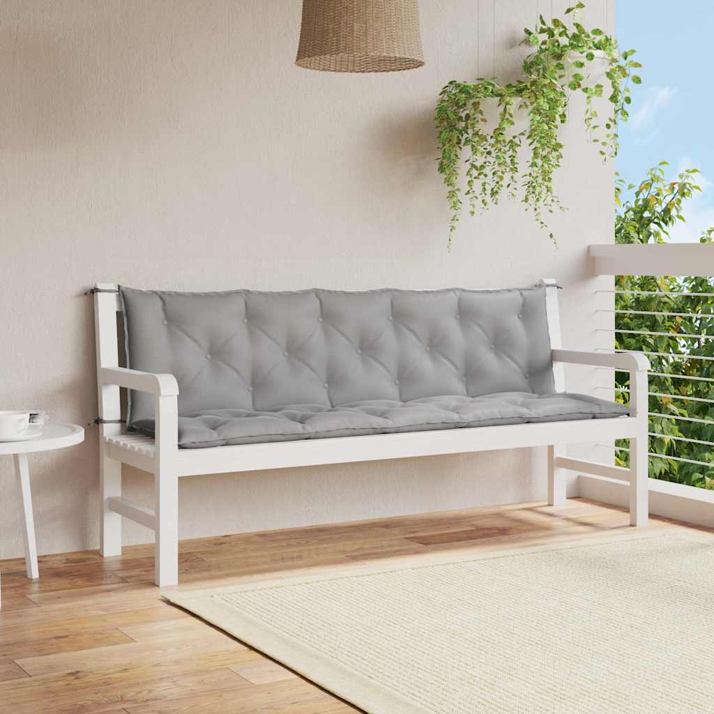 Μαξιλάρι Πάγκου Κήπου Γκρι 180x(50+50)x7 εκ. Ύφασμα Oxford