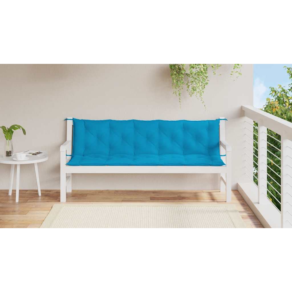 Μαξιλάρι Πάγκου Κήπου Γαλάζιο 180x(50+50)x7 εκ. Ύφασμα Oxford