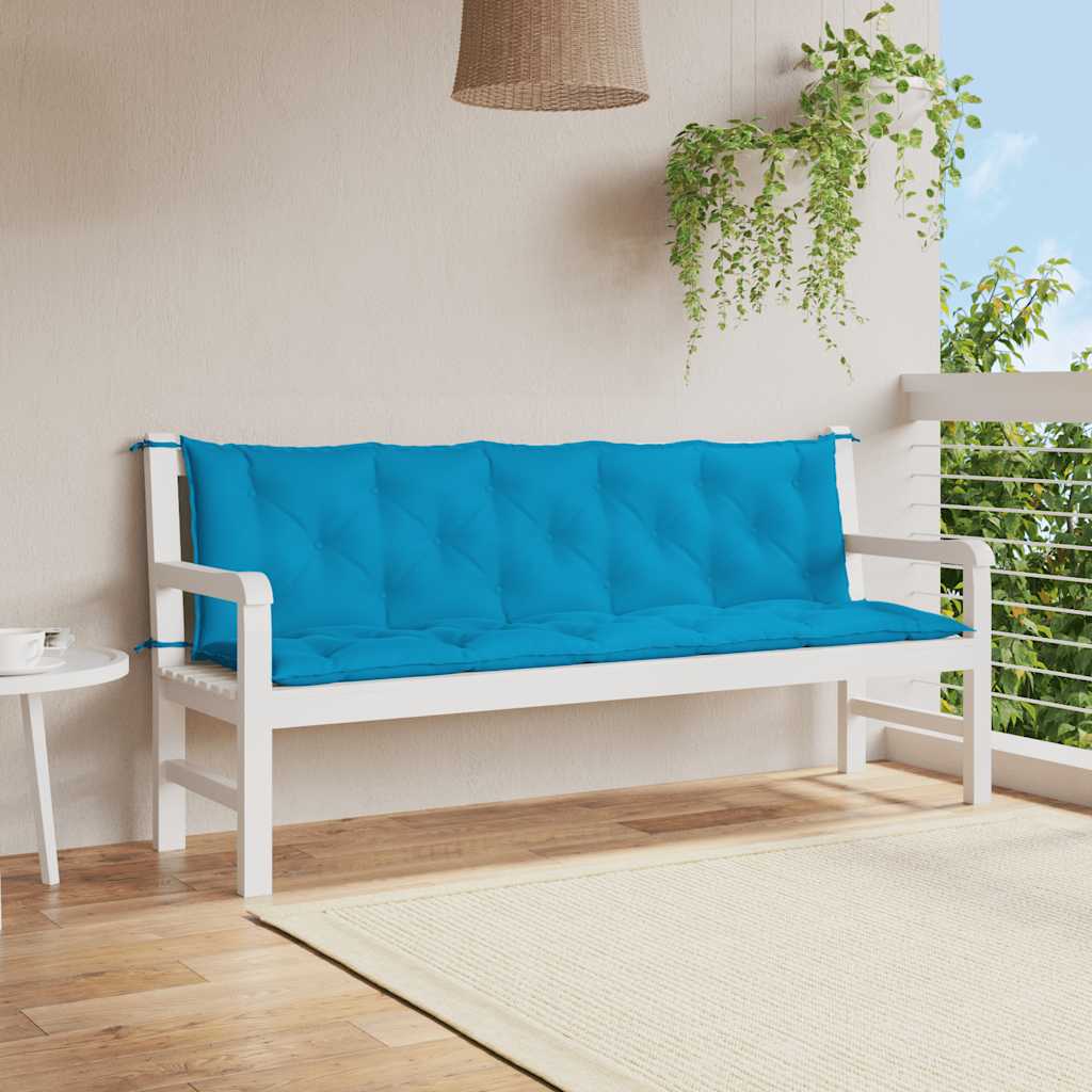 Μαξιλάρι Πάγκου Κήπου Γαλάζιο 180x(50+50)x7 εκ. Ύφασμα Oxford
