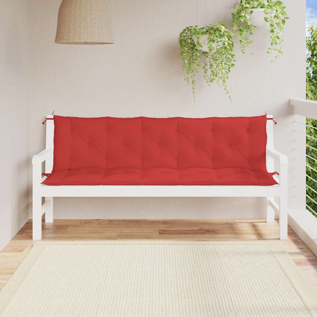 Μαξιλάρι Πάγκου Κήπου Κόκκινο 180x(50+50)x7 εκ. Ύφασμα Oxford