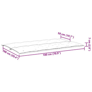 Μαξιλάρι Πάγκου Κήπου Αν. Πράσινο 180x(50+50)x7εκ Ύφασμα Oxford