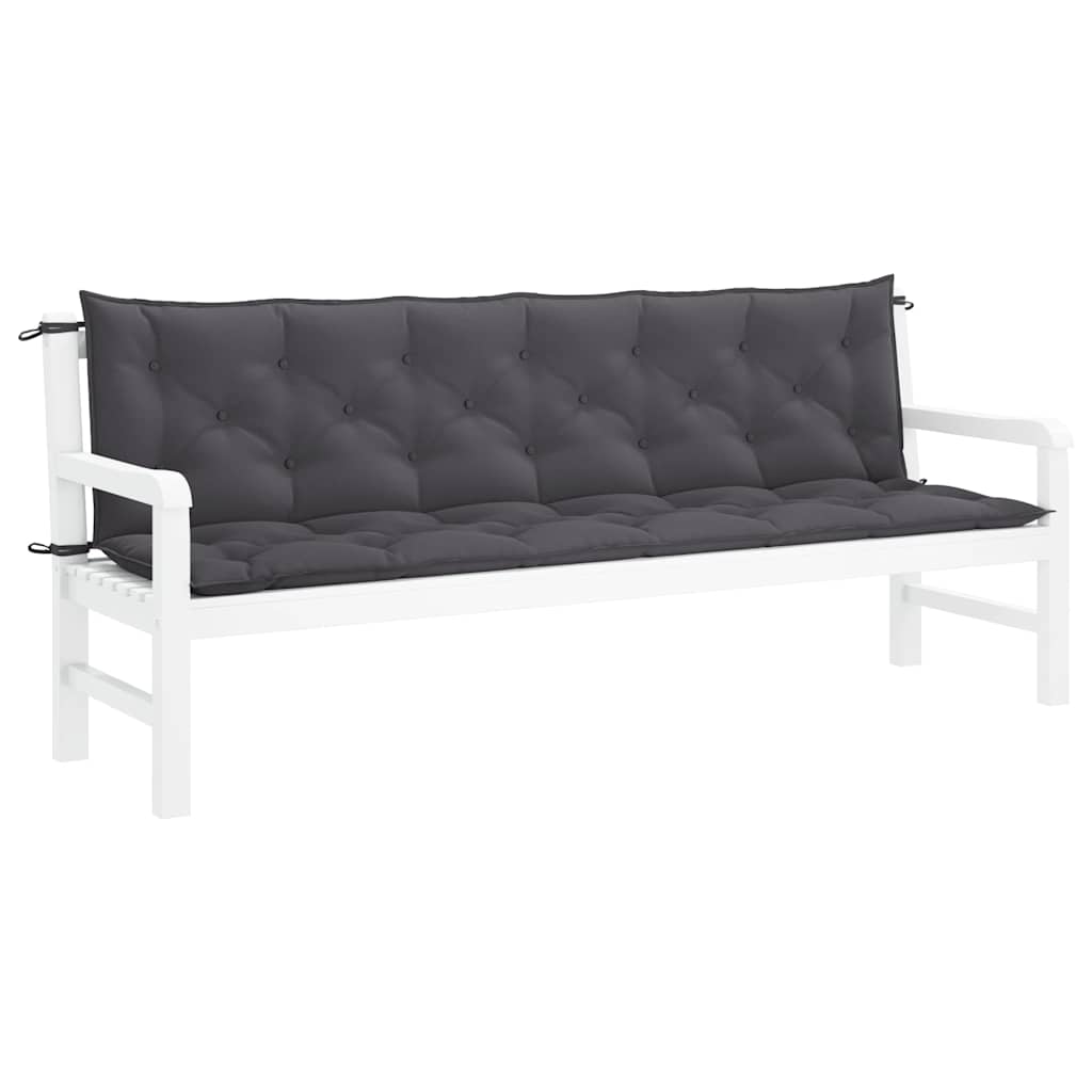 Μαξιλάρι Πάγκου Κήπου Ανθρακί 200x(50+50)x7 εκ. Ύφασμα Oxford - Pakobazaar