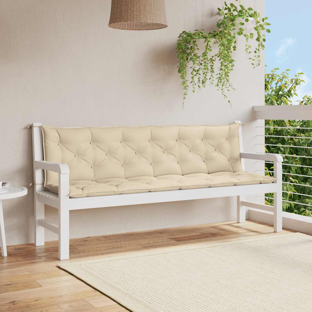 Μαξιλάρι Πάγκου Κήπου Μπεζ 200x(50+50)x7 εκ. Ύφασμα Oxford