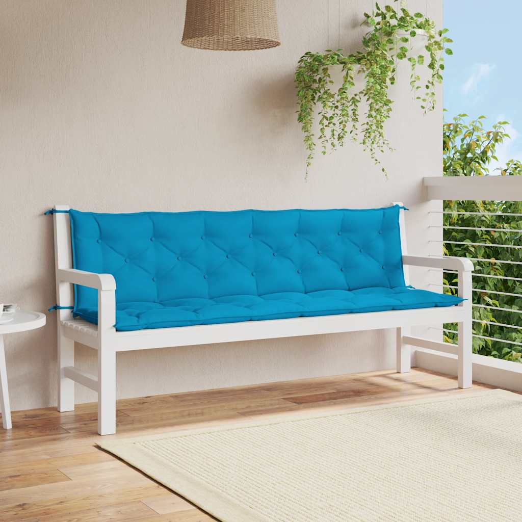 Μαξιλάρι Πάγκου Κήπου Αν. Μπλε 200x(50+50)x7 εκ. Ύφασμα Oxford