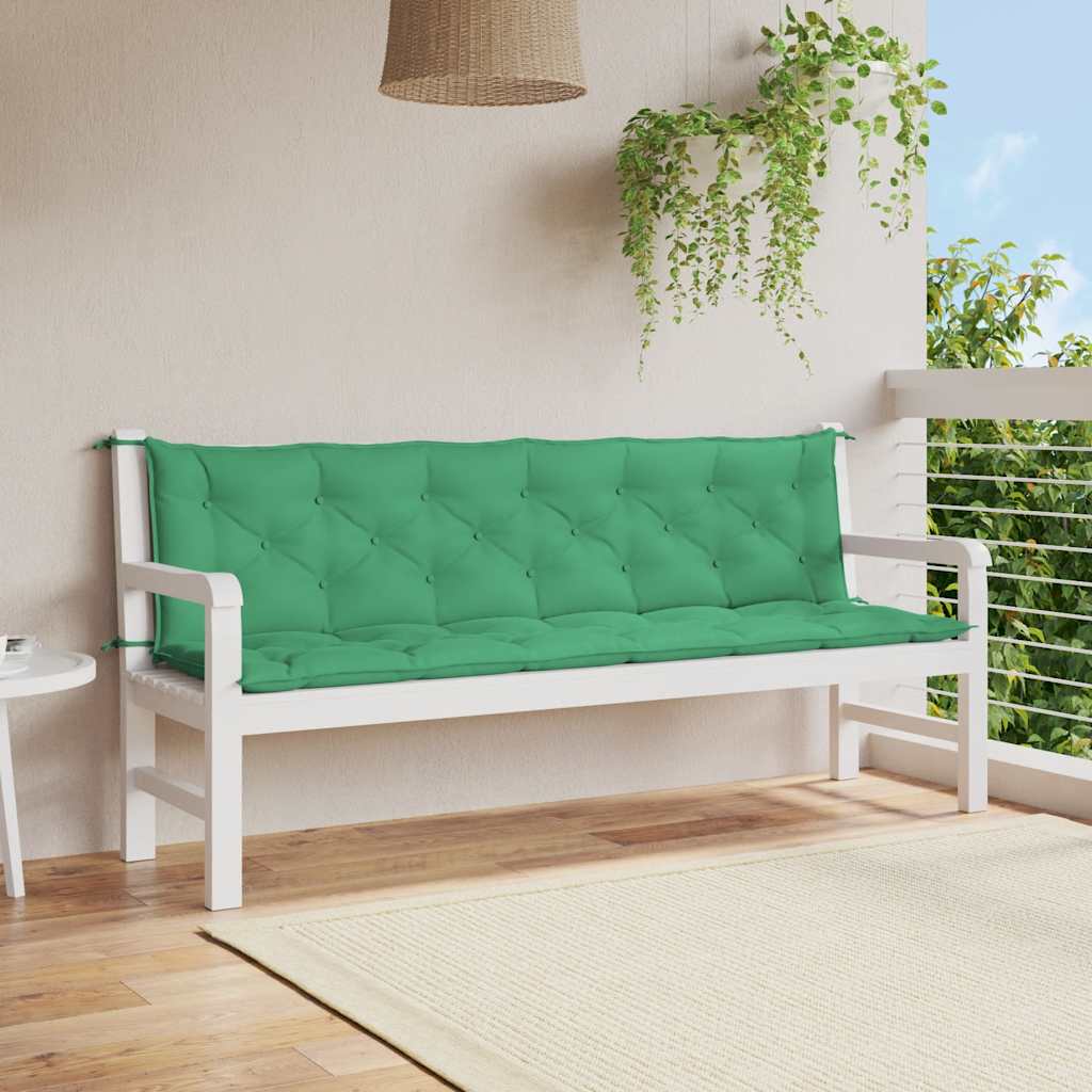 Μαξιλάρι Πάγκου Κήπου Πράσινο 200x(50+50)x7 εκ. Ύφασμα Oxford