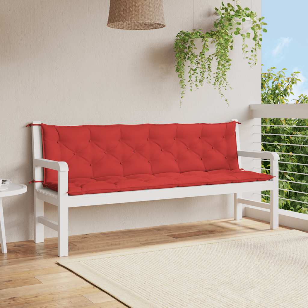 Μαξιλάρι Πάγκου Κήπου Κόκκινο 200x(50+50)x7 εκ. Ύφασμα Oxford
