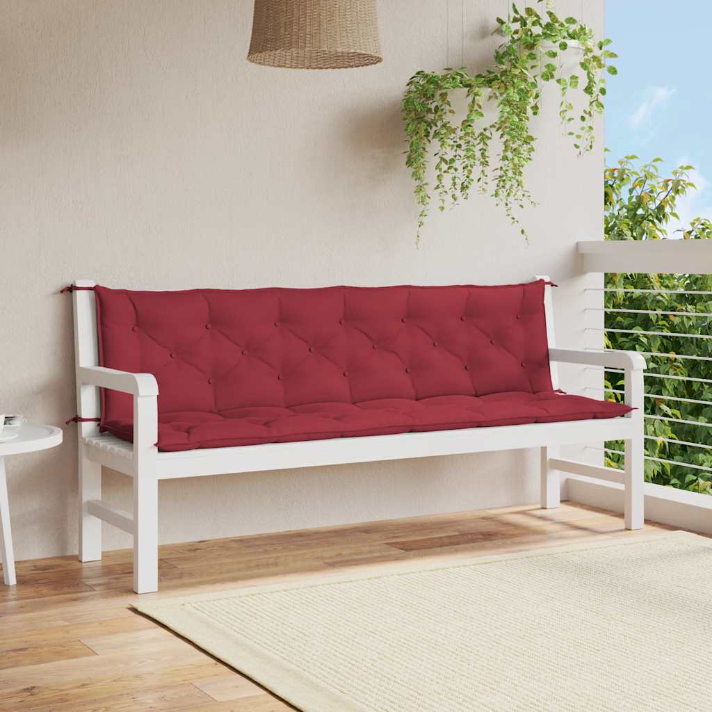 Μαξιλάρι Πάγκου Κήπου Μπορντό 200x(50+50)x7 εκ. Ύφασμα Oxford