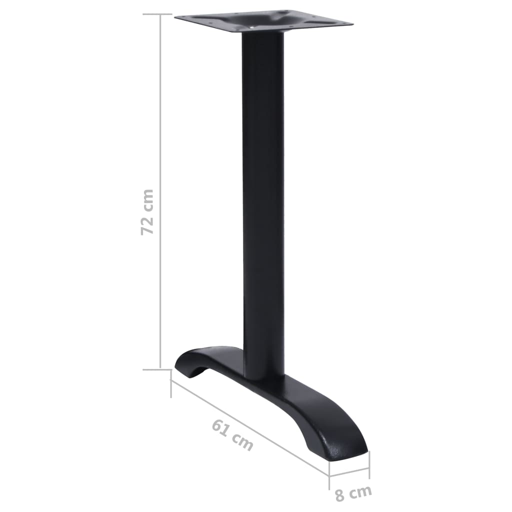Πόδια τραπεζιού μπιστρό 2 τεμάχια Μαύρο 61x8x72 cm Χυτοσίδηρος