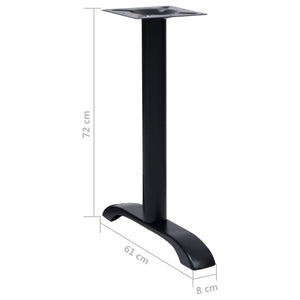 Πόδια τραπεζιού μπιστρό 2 τεμάχια Μαύρο 61x8x72 cm Χυτοσίδηρος