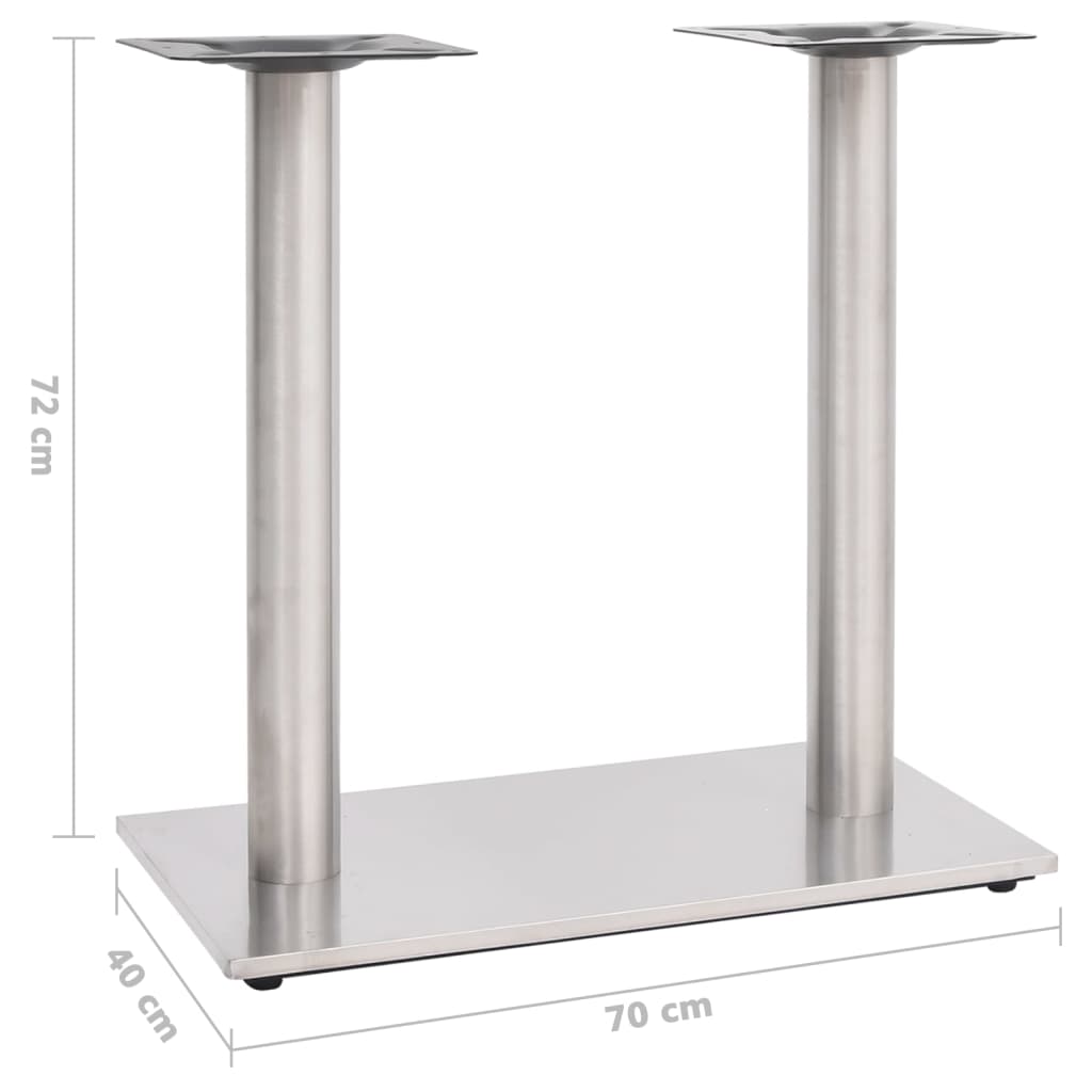 Πόδι Τραπεζιού Bistro Ασημί 70x40x72 εκ. από Ανοξείδωτο Ατσάλι