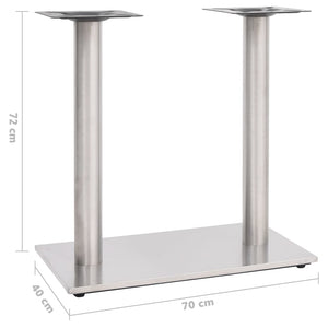 Πόδι Τραπεζιού Bistro Ασημί 70x40x72 εκ. από Ανοξείδωτο Ατσάλι