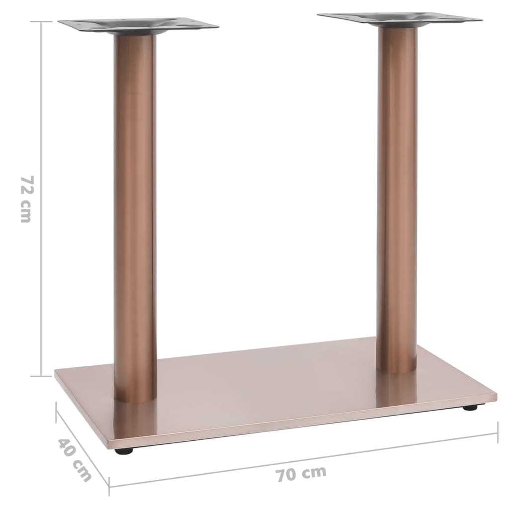 Πόδι Τραπεζιού Bistro Μπρονζέ 70x40x72 εκ από Ανοξείδωτο Ατσάλι