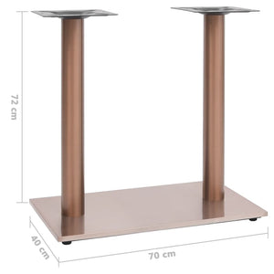 Πόδι Τραπεζιού Bistro Μπρονζέ 70x40x72 εκ από Ανοξείδωτο Ατσάλι