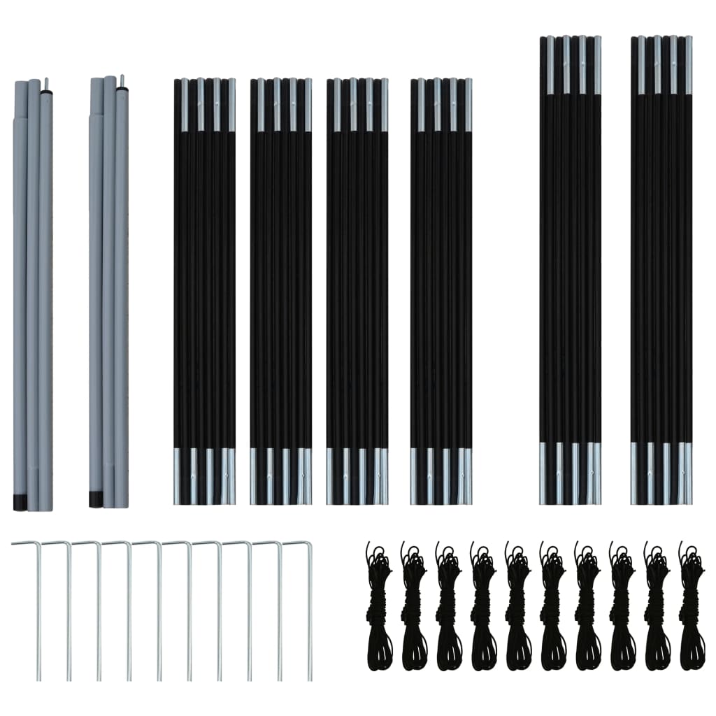 Σκηνή Camping 9 Ατόμων Γκρι / Πορτοκαλί Υφασμάτινη - Pakobazaar