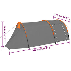 Σκηνή Camping 9 Ατόμων Γκρι / Πορτοκαλί