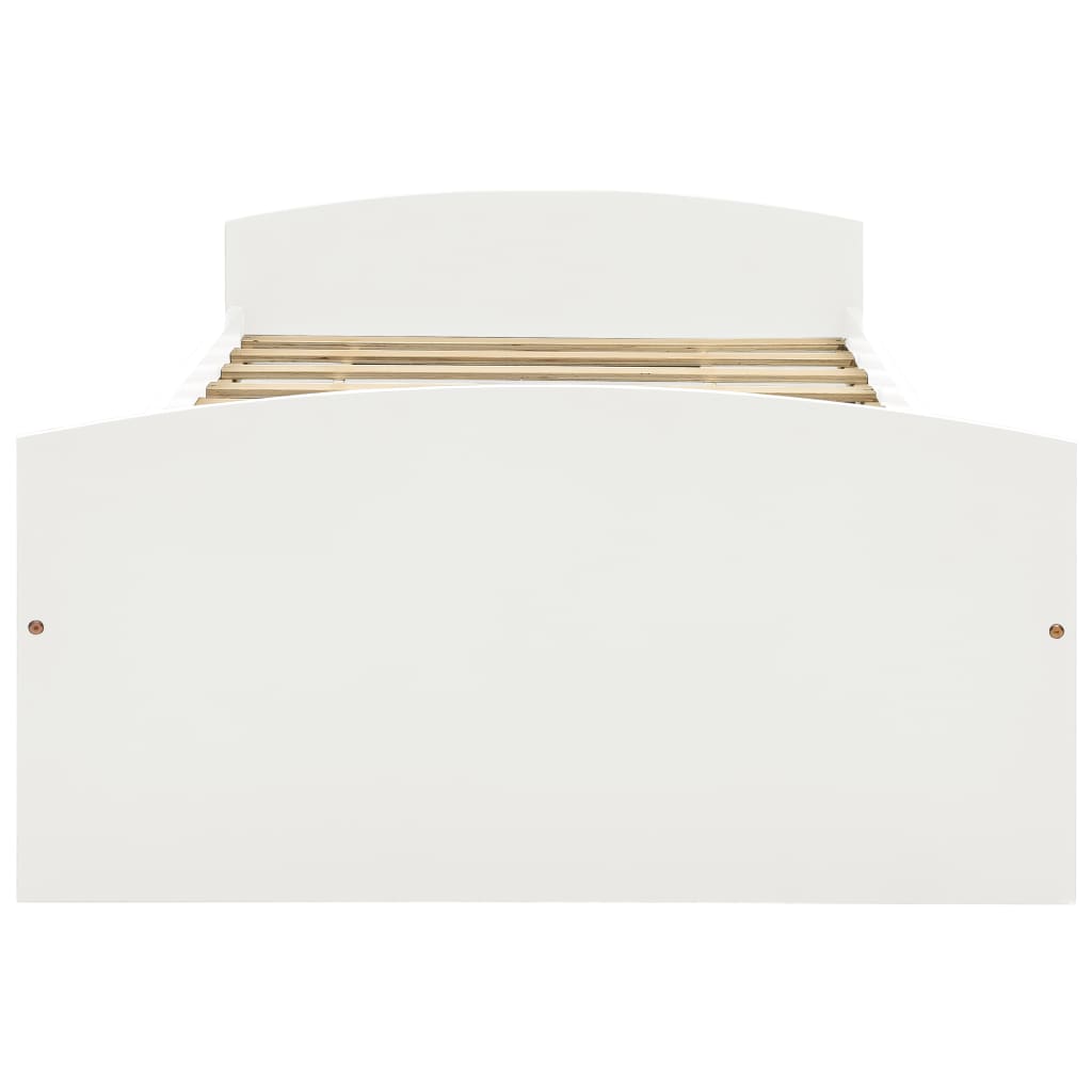 Πλαίσιο Κρεβατιού 2 Συρτάρια Λευκά 90x200εκ. Μασίφ Ξύλο Πεύκου