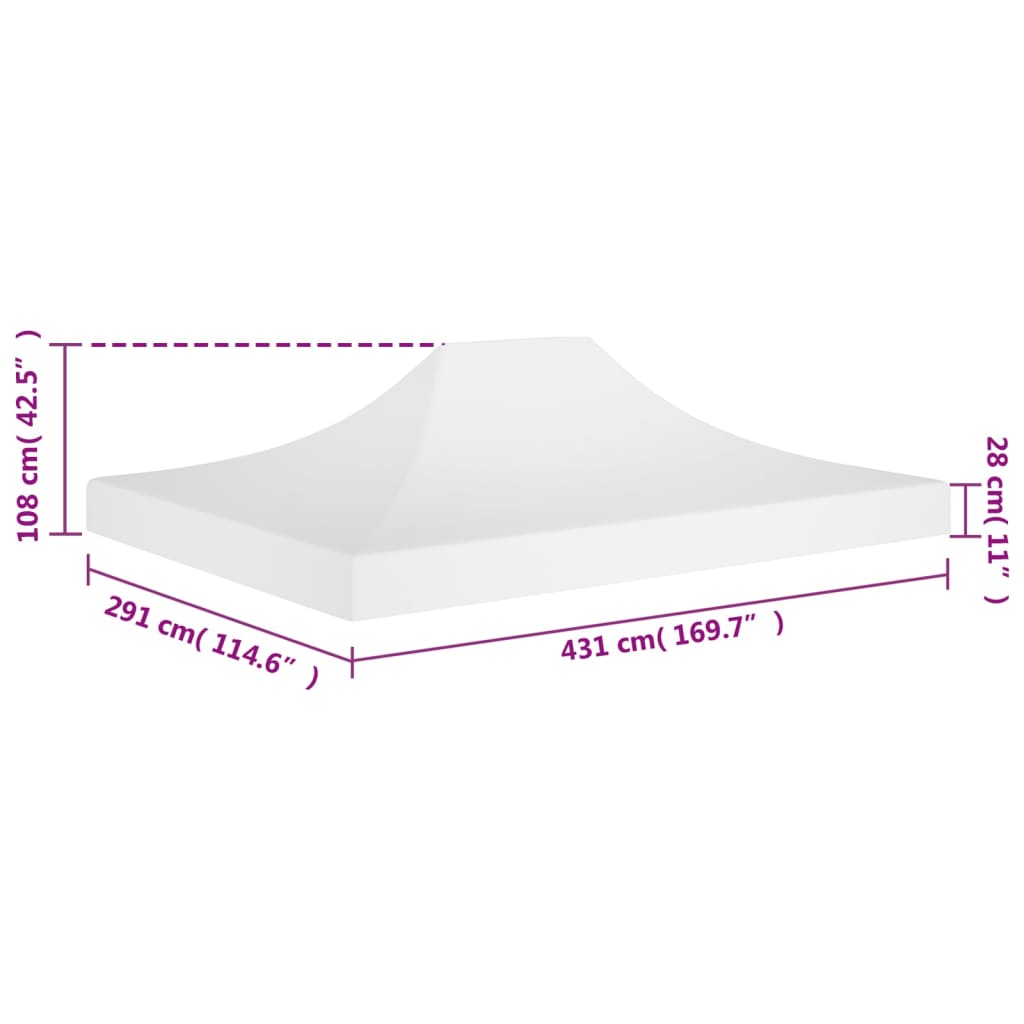 Κάλυμμα Τέντας Εκδηλώσεων Λευκό 4,5 x 3 μ. 270 γρ/μ² - Pakobazaar