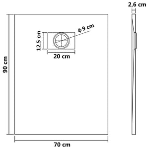 Βάση Ντουζιέρας Καφέ 90 x 70 εκ. από SMC - PAKOBAZAAR