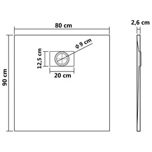 Βάση Ντουζιέρας Καφέ 90 x 80 εκ. από SMC - PAKOBAZAAR