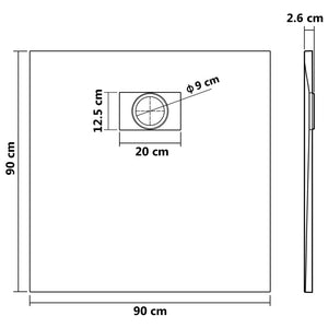 Βάση Ντουζιέρας Γκρι 90 x 90 εκ. από SMC - PAKOBAZAAR