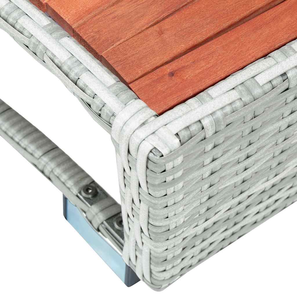 Σκαλοπάτι για Σπα Ανοιχτό Γκρι 92x45x25 εκ. από Συνθετικό Ρατάν
