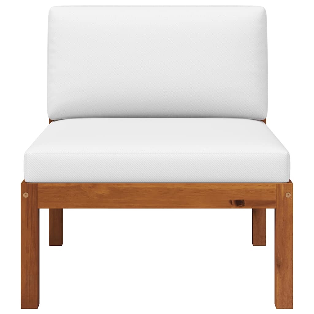 Καναπές Κήπου Μεσαίος με Μαξιλάρια από Ξύλο Ακακίας & Σχοινί