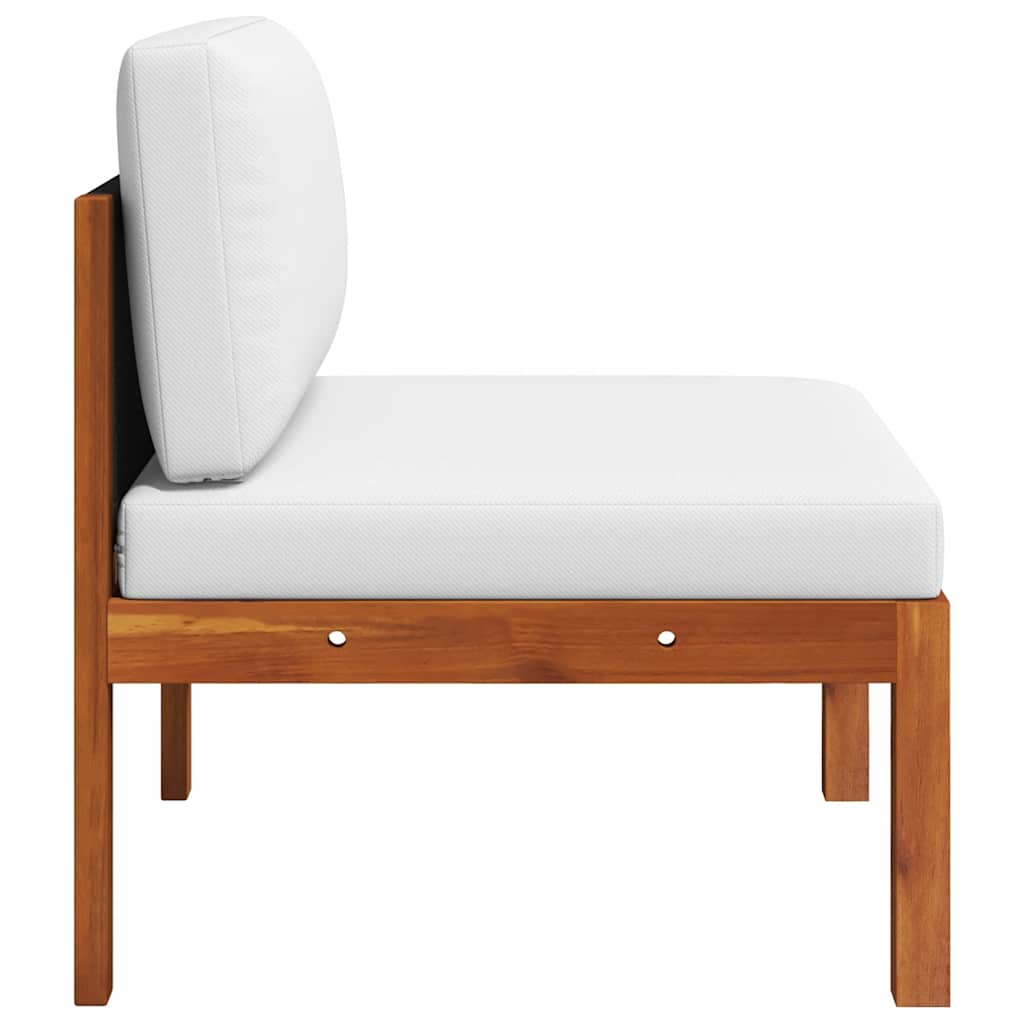 Καναπές Κήπου Μεσαίος με Μαξιλάρια από Ξύλο Ακακίας & Σχοινί