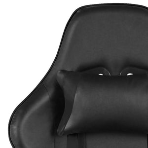 Καρέκλα Gaming Περιστρεφόμενη με Υποπόδιο Μαύρη από PVC