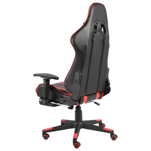 Καρέκλα Gaming Περιστρεφόμενη με Υποπόδιο Κόκκινη PVC